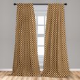 thumbnail image 5 of Ambesonne Checkered Curtains, Checkerboard Wooden, Pair of 28"x84", Brown Pale Brown, 5 of 5