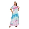 thumbnail image 5 of HVEOO Women's Plus Size Maxi Dresses for Curvy Women Summer Short Sleeve Casual 2025 Long Dress, 5 of 8
