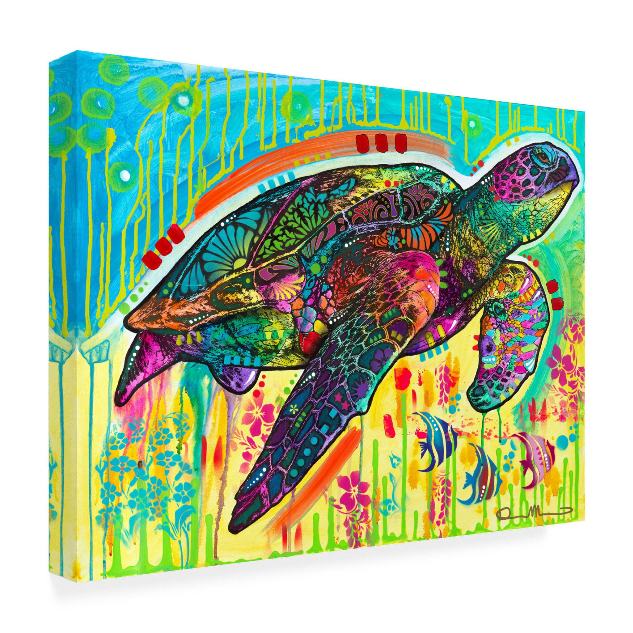 Canvas Wall Art - Dean Russo 'Sea Turtle' Wall Art for Living Room, Bedroom, or Office Décor by Trademark Fine Art - 24 x 18 Inches