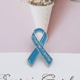 thumbnail image 5 of Blue Ribbon Brooch Ovarian Cancer Awareness Pin Hope Lapel Buttons Badges Metal Alloy Enamel Blue Ribbon Pin, 5 of 13