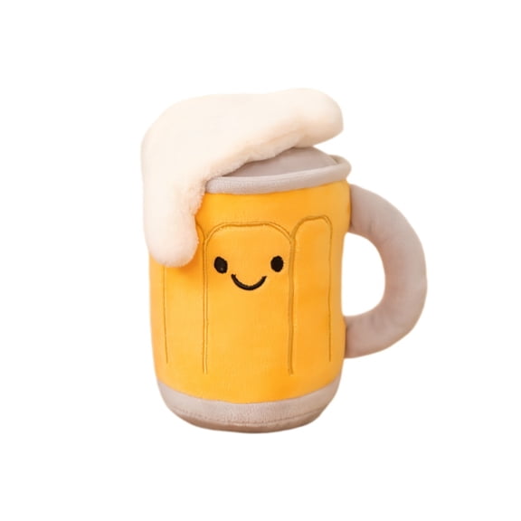 Cute Smiley Beer Cup Stuffed Plush Toy, 4.3'' Soft Novelty Drink Themed Plush Pillow,Fun Birthday Christmas Party Gift