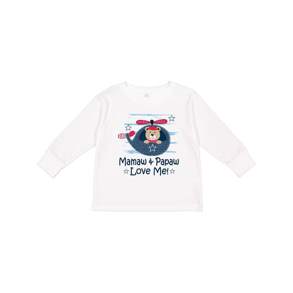 Inktastic Mamaw and Papaw Love Me Boys Long Sleeve Toddler T-Shirt