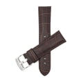 thumbnail image 1 of 24mm Mens' Alligator Style Leather Watch Strap Band, Stainless Steel Buckle, 1 of 7