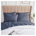 thumbnail image 3 of PaFagwy Extra Deep Pocket Bed Sheets Set, 4-Piece Ultra-Soft Microfiber Bed Sheets with 21" Deep Fitted Sheet, Oversize Flat Sheet, 2 Pillowcases, Dark Blue, 3 of 8