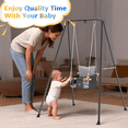 thumbnail image 7 of Baby Swing Outdoor with Foldable Stand, Indoor Baby Bouncer Jumper for Infants up to 50lbs, Black, 7 of 7