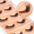 thumbnail image 5 of Lashes False Eyelashes - Eye Lashes Mink Lashes 5 Pairs 6D Lashes Pack Fluffy Lashes Fake Eye Lashes Natural Look Wispy Eyelashes Strip Lash Faux False Eyelashes Extensions Kit | 001-15mm, 5 of 14