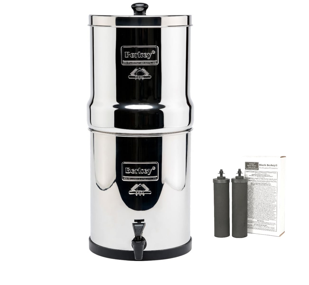 Big Berkey 正規ディーラー BK4X2-BB Big Berkey BK4X2-BB Stainless Steel Water Purifier, 2.25 Gallons