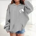 thumbnail image 2 of Telankuip Love Horses Graphic Printed Hoodies for Teen Girls Trendy Long Sleeve Loose Soft Cozy Casual Hooded Sweatshirts Lightweight Preppy Kids Pullover Tops with Pockets Grey 8-9 Years, 2 of 4