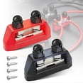 thumbnail image 1 of 12-48V DC MAX 250A Power Distribution Block Holder, Dual Power Bus Bar Battery Terminal Junction for Car Marine Boat, M8-5/16", 1 of 5