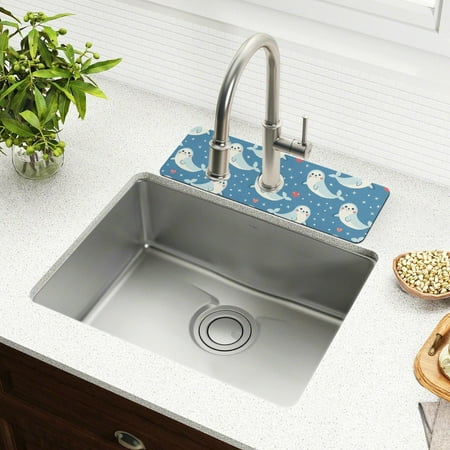 

Faucet Mat for Kitchen Sink 15 Sink Splash Guard Mat Super Absorbent Fast Drying Drain Pad Seal Star Dot Heart