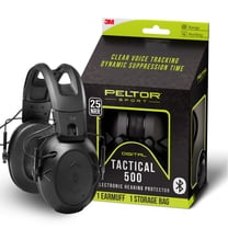 Peltor Sport Tactical 500 Electronic Hearing Protection Earmuffs, Bluetooth-Enabled, Black, NRR 25 dB