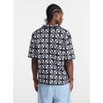thumbnail image 4 of No Boundaries Men's Faux Crochet Deco Pattern Button Through Sweater Polo, Sizes XS-3XL, 4 of 6