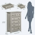 thumbnail image 6 of LGHM Tall 6 Drawer Dresser for Bedroom, Wood Farmhouse Chest of Drawers for Living Room, Hallway, Entryway, Gray, 6 of 8