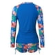 thumbnail image 4 of MKLEKYY Traje De Baño Mujer Women'S Long Sleeve Rash Guard Swimsuit Printed Zipper Surfing Swimsuit Bathing Suit, 4 of 5