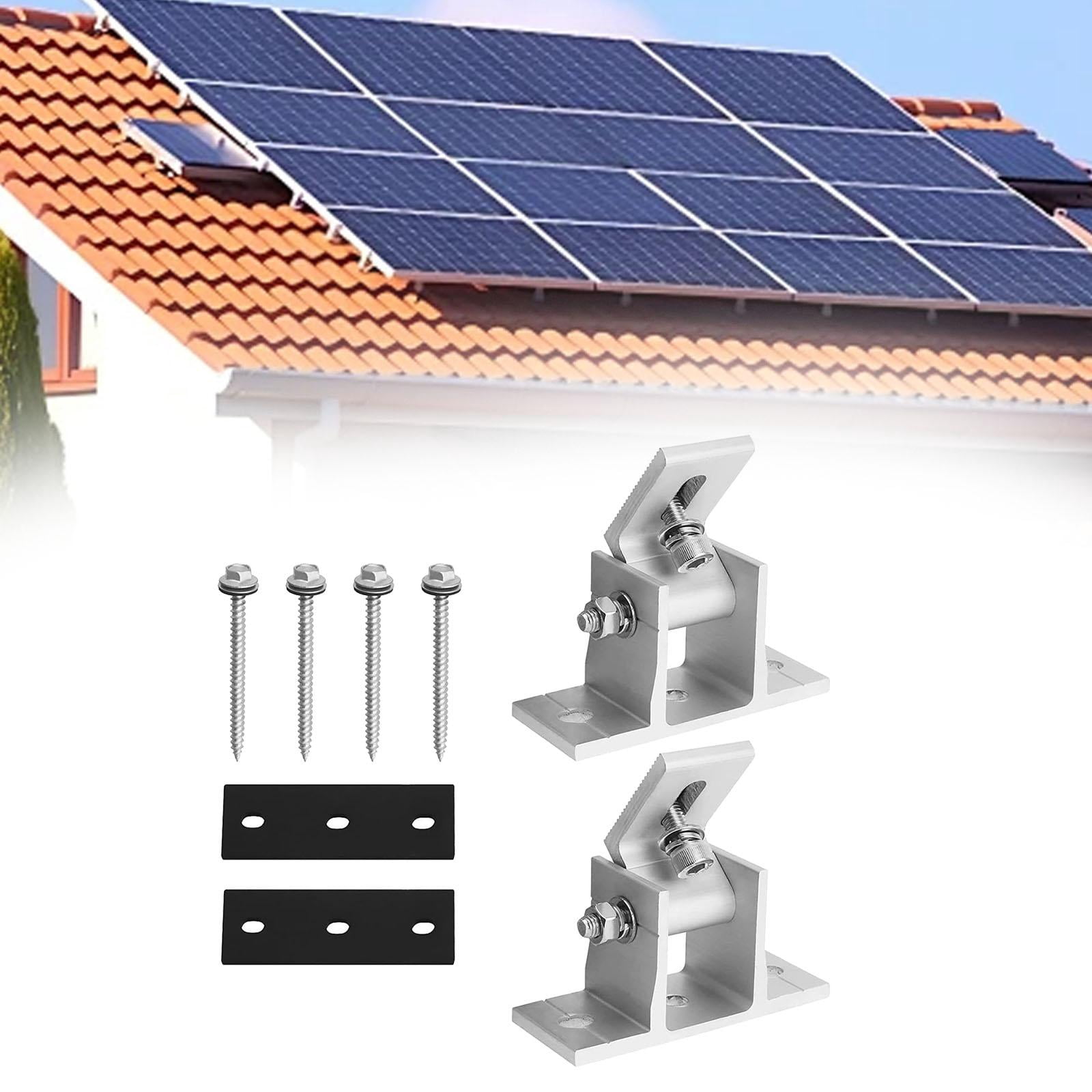 Baoblaze 2 Pieces Mounting Brackets Roof Panels Z Bracket High Performance Adjustable Solar Module Holder for Ship RV Roof
