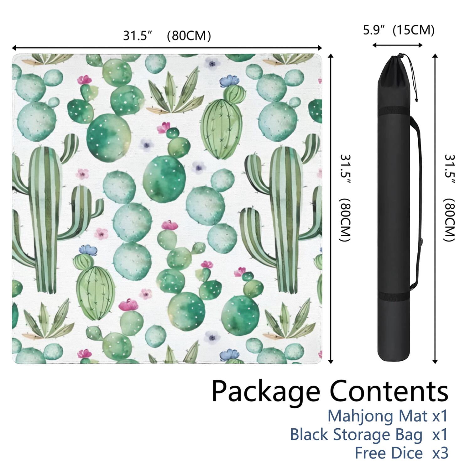 31.5 Inch Plants Inspired Table Mat Constructed from Rubber with Anti-Slip Properties and Noise Reducing Qualities for Mahjong Card Games Board Games Family Gatherings