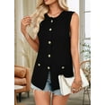 thumbnail image 5 of Women'S 2025 Summer Sweater Vest Sleeveless Knit Cardigan Button Down Tank Tops, 5 of 6
