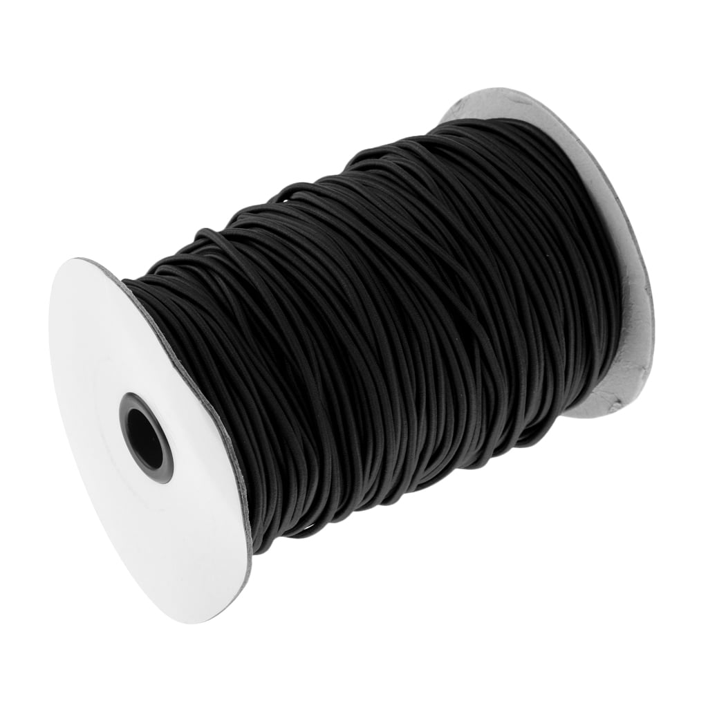 Shock Cord 8mm x 50m coil BLACK Elastic Bungee Rope Tie Down Camping Garden 