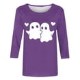 thumbnail image 4 of Raeneomay 3/4 Length Sleeve Womens Tops Fashion Tees Casual CrewNeck Loose T Shirt Ladies Tops Blouses Shirts, 4 of 5