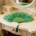 thumbnail image 7 of Yhmxh Vintage Feather Handheld Fan, 16.54" Folding Lace Fan with Tassel, Vintage Retro Fans, Elegant Fluffy Feather Fan for Wedding, Party, Photo Shoot, Multiple Colors Available, 7 of 7