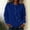 Blue, variant on WIZUTIZ Women's Solid Color Button Front Lapel Collar Long Sleeve Sweatshirt Casual Sporty Pullover Top for Winter