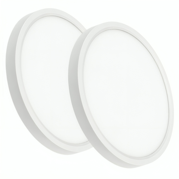 Led 6.5Inch Flush Mount LED Ceiling Light Fixture White, 3000k/4000k/6500k 3 Color Selectable Ceiling Lamp, 12W 1200LM Flat Round Low Profile Ceiling Light for Kitchen Bedroom Hallway Porch (2-Pack)