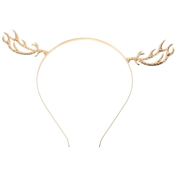 Yardwe Golden Alloy Hair Hoop with Lightweight Antler Design Comfortable for Party Decoration