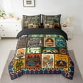 thumbnail image 2 of Homewish Kids Happy Camping Bedding Comforter Set 7pcs, Rustic Jungle Adventure Queen Bedding Sets, Vintage Bohemian Style Reversible Queen Sheet Sets, Lightweight Room Decor, 2 of 7