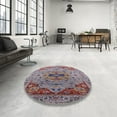 thumbnail image 4 of Ahgly Company Machine Washable Indoor Rectangle Industrial Modern Rosy-Finch Purple Area Rugs, 2' x 3', 4 of 7