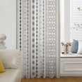 thumbnail image 5 of Boho Aztec Sheer Curtains 72 Inches Long, Ethnic Brown Strips Geometric Tribal Rustic Light Filering Curtains, Breathable Simi Curtain Privacy Drapes for Living Room Bedroom Window Treatment, 5 of 9