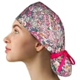 thumbnail image 1 of Scrub Cap With Buttons Bouffant Hat With Sweatband For Womens And Mens, 1 of 4