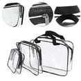 thumbnail image 2 of 3 Pack Clear Makeup Bag, Clear Toiletry Bag Set, Waterproof Clear PVC with Zipper Handle, Portable Travel Pouch, 2 of 5