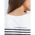thumbnail image 5 of INSPIRE CHIC Women's Blouse Striped Color Block Long Sleeve Causal T-Shirt S Dark Blue, 5 of 6