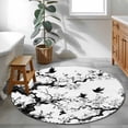 thumbnail image 3 of Round Rugs 3Ft, Chinese Painting Round Area Rug Washable Indoor Throw Carpet, Traditional Culture Cool Bird Tree Branch Small Non Slip Circle Rug for Bedroom Living Room Home Decor Aesthetic, 3 of 8