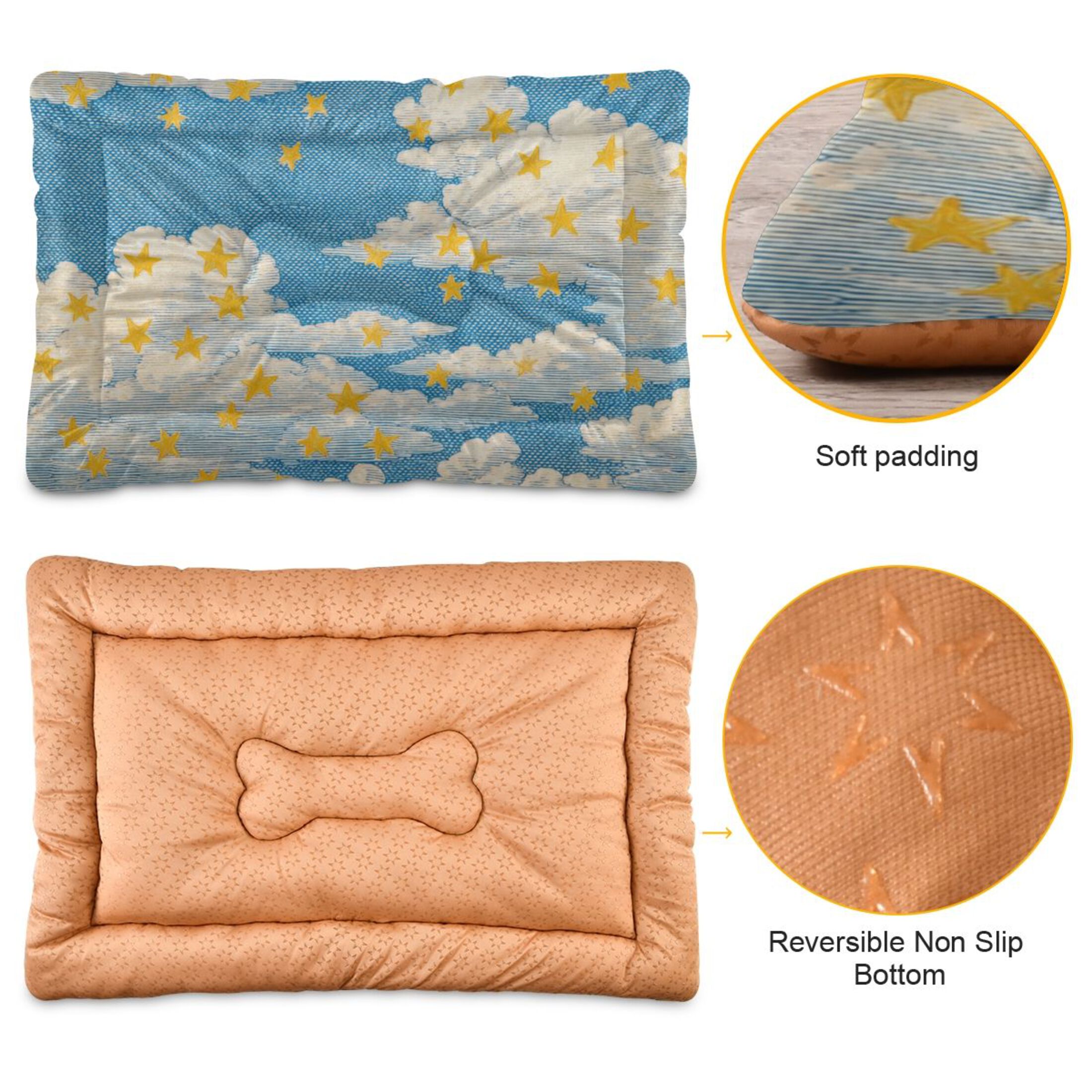 Cozy Mat Pet Bed Indoor Outdoor Warm Soft For Cat Dog Puppy(S/M) Simple Graphic Design
