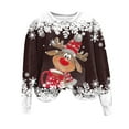 thumbnail image 6 of larppty Festive Reindeer Christmas Sweater Women Long Sleeve - Funny Cute Xmas Crewneck Pullover Tops (Brown, L), 6 of 6