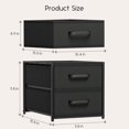 thumbnail image 3 of DIMJ Black Nightstands, End Table Side Table with 2 Fabric Storage Drawer Units Bedside Table for Night Stand Dorm,Bedroom, Closet, Black, 3 of 10