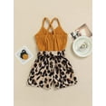 thumbnail image 4 of Coduop Toddler Baby Girl Sleeveless Romper Leopard Patchwork Jumpsuit One-Piece 1-6 Years, 4 of 9