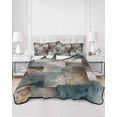 thumbnail image 3 of Blue Brown Geometric Twin Size Down Alternative Comforter, Lightweight Comforter Quilt Bedding Set with Pillow Shams Modern Ombre Abstract Art All Seasons Bed Comforter Duvet Insert 68"x86", 3 of 7