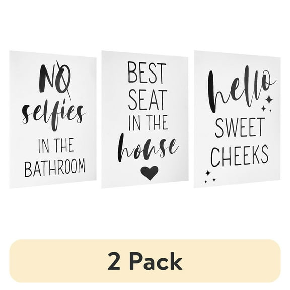 (2 pack) American Art Decor Bathroom 8" x 10" 3-Piece Print Set