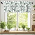 thumbnail image 2 of Eucalyptus Leaf Valances for Windows, 54 x 18in, Green Botanical Rustic Watercolor Leaf Rod Pocket Kitchen Valance Curtain Light Filtering Window Treatments for Living Room Bedroom, 1 Panel, 2 of 7