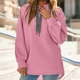 thumbnail image 6 of FDGIU Women's 2025 Oversized Hoodie Dress - Long Sleeve Tunic Sweatshirt with Pockets, Soft Fleece Fall Winter Clothes, 6 of 7