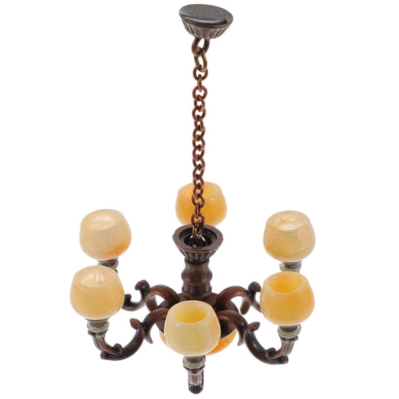 KALLORY Dollhouse Working Chandelier Light Miniature Ceiling Lamp Multi Plastic 1Pack