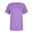 thumbnail image 5 of UAMVSH Tops for Women Casual Summer Fall Simple Shirts Soft Baggy Crew Neck Half Sleeve Blouses Classic Ladies Daily Outfits(XX-Large,Purple), 5 of 6