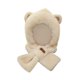 thumbnail image 3 of Conjunto de gorro y bufanda de invierno para mujer, estilo informal, resistente al viento, con adorables animales de peluche. Beige, 3 of 9