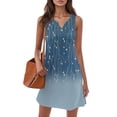 thumbnail image 5 of UDAUDU Casual Summer Dresses for Women 2026 V-Neck Sundresses Sleeveless Loose Sleep Dress Beach Tank Dress Vacation Floral Dresses Dark Blue S, 5 of 7