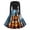 Blue, variant on Long Sleeve Dress for Women Swing Halloween Printed Party Midi Dress Elegant Round Neck Slim Fit Witch Costume