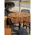 thumbnail image 5 of Outdoor Tablecloth with Umbrella Hole for Patio/Picnic/Party/Camping, Boho Yellow Flowers Waterproof Table Cloth Square Cover Washable, Spring Abstract Watercolor Floral Leaf (60"x 60"), 5 of 8