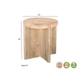 thumbnail image 2 of Taran Designs Lawrence Round Solid Wood End Table in Beige, 2 of 6