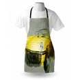 thumbnail image 3 of Car Apron Retro Style Classic 50s 60s Cuban American Watercolor Big Cosy Car Print Picture, Unisex Kitchen Bib Apron with Adjustable Neck for Cooking Baking Gardening, Sage Green Yellow, by Ambesonne, 3 of 3